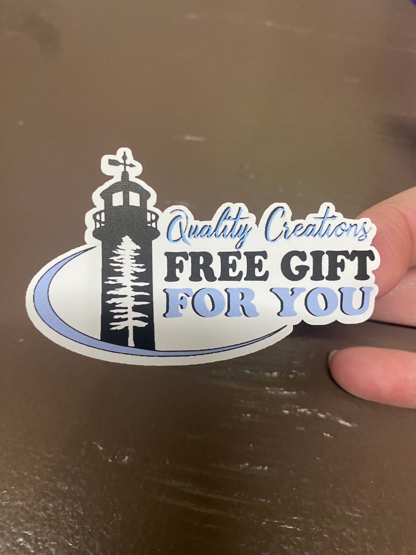 Quality Creations custome design sticker small business design moncton salisbury NB newbrunswick free gift for you