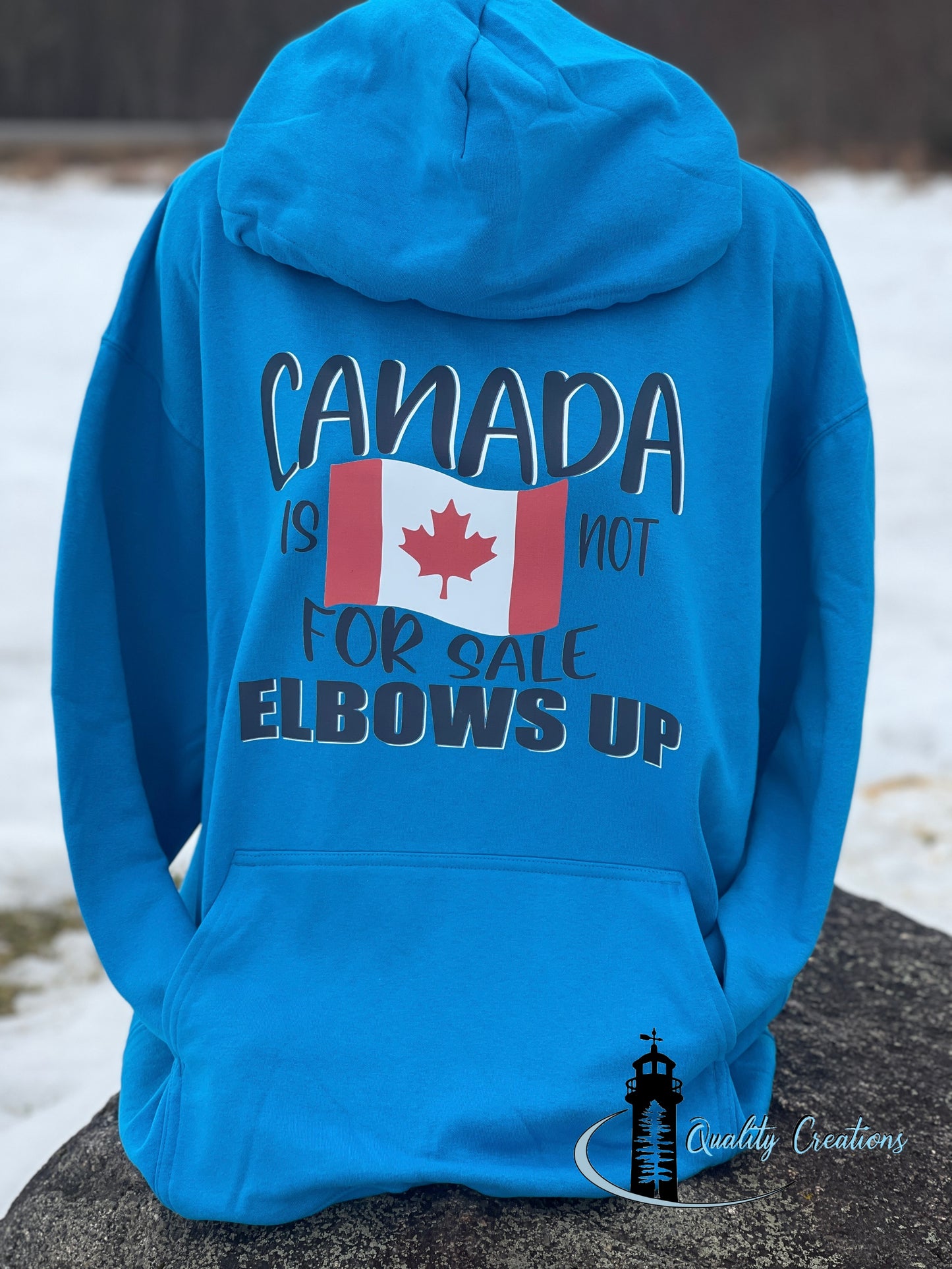 Canada is not for sale, elbows up, sapphire blue, qualitycreations247, Newbrunswick, Salisbury, Moncton, Alberta