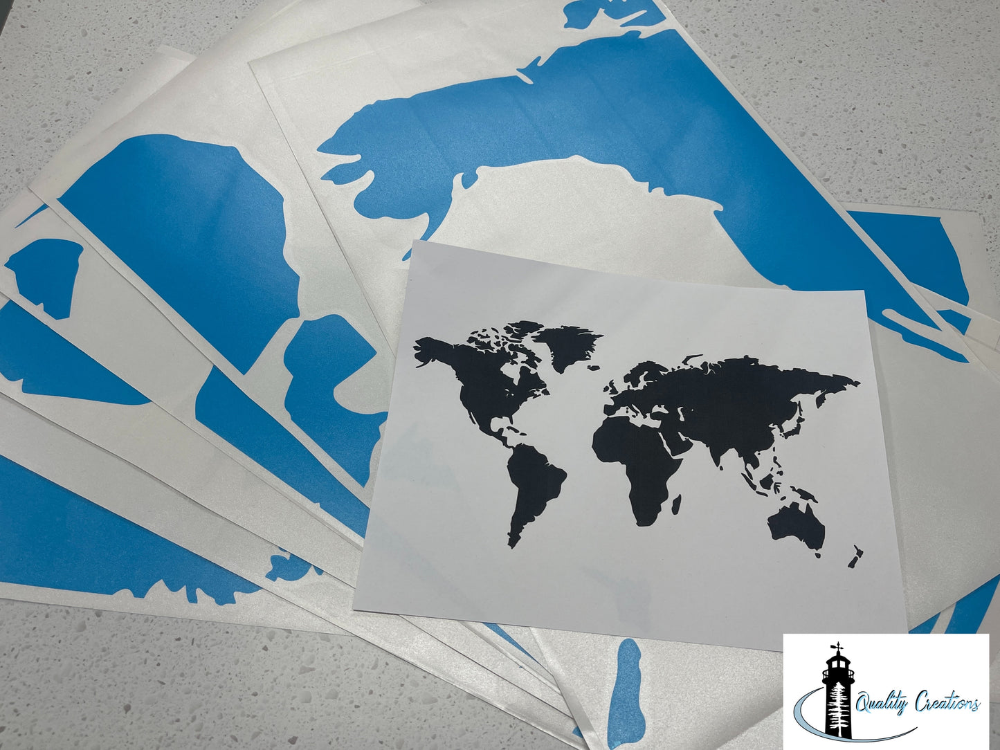 world map decal sticker pink and white font salisbury newbrunswick canada moncton vancouver