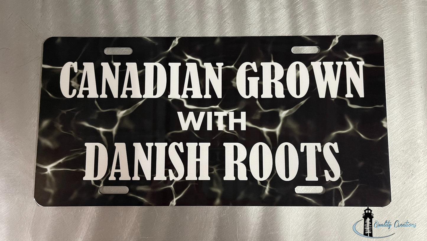 canadian grown with danish roots license plate custom designed east coast canada nova scotia NB newbrnswick maritimes