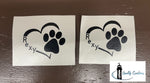 Load image into Gallery viewer, heart paw rexy decal sticker pink and white font salisbury newbrunswick canada moncton vancouver
