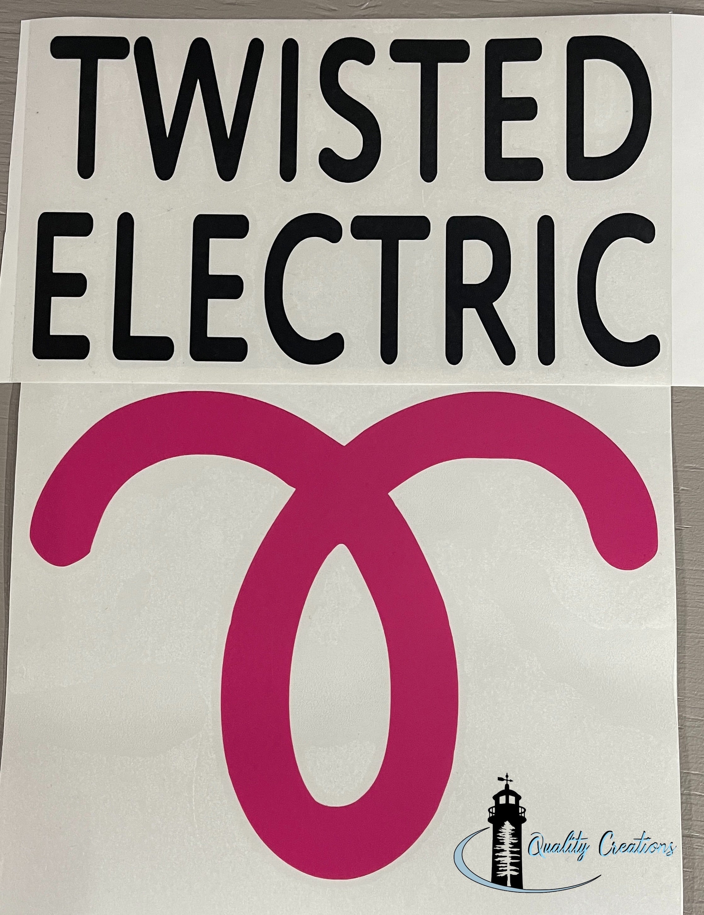 twisted electric decal sticker pink and white font salisbury newbrunswick canada moncton vancouver