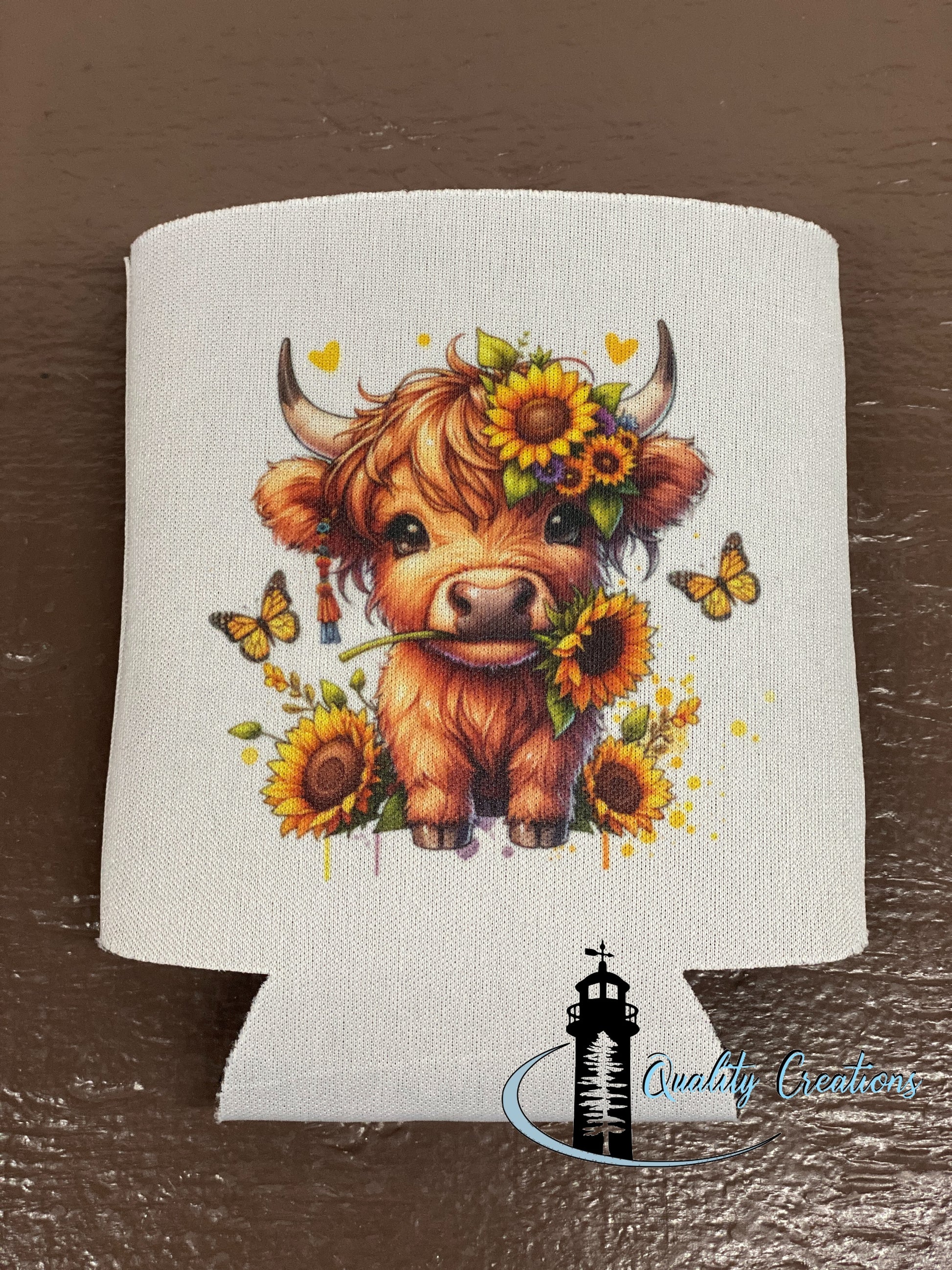Highland cow can cooler newbrunwick canada salisbury moncton vancouver gift white 