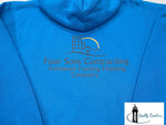 Load image into Gallery viewer, four sons contracting blue hoodie moncton salisbury newbrunswick canada logo business quality creations

