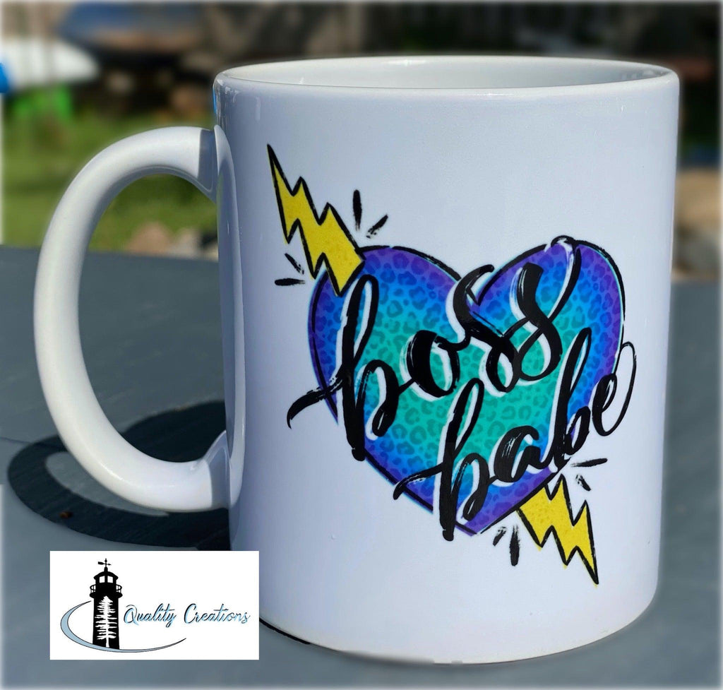 boss babe heart lightening image 11oz mug coffee cup quality creations canada Newbrunswick