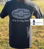 Load image into Gallery viewer, chevy shirt its in my DNA fingerprint quality creations canada
