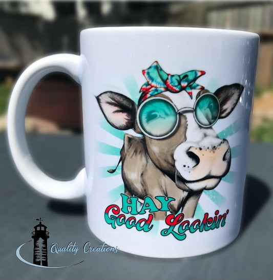 white mug hay good looking with cow quality creations Newbrunswick canada