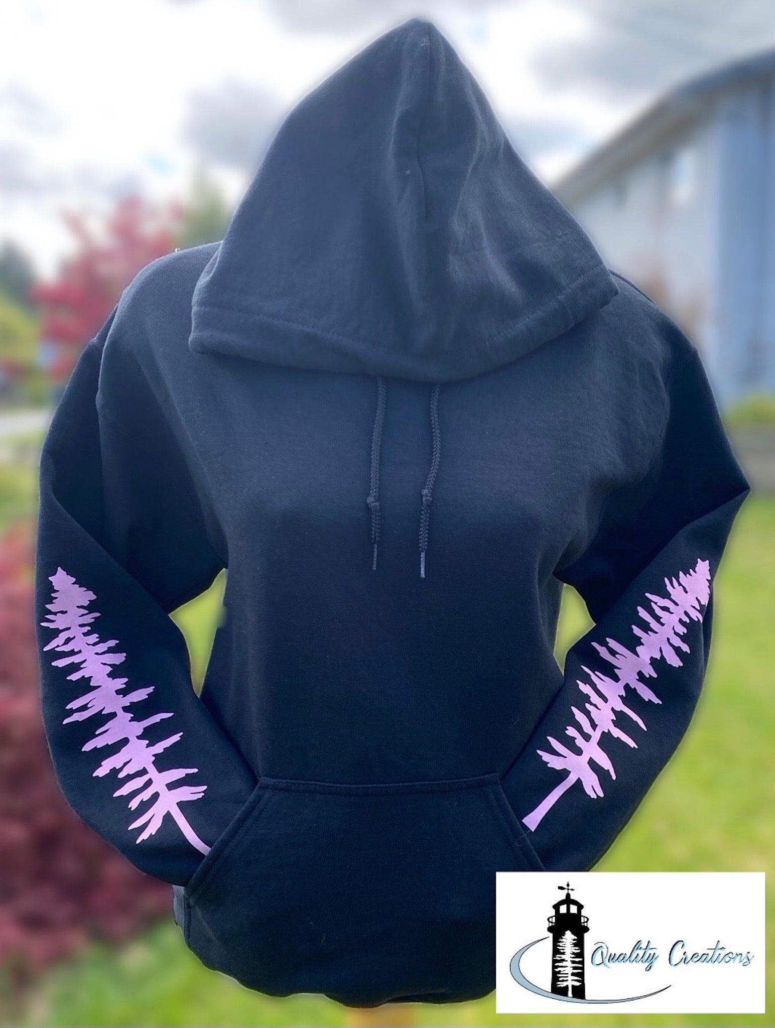 pink font Vancouver Island design black font sitka trees quality creations Newbrunswick canada