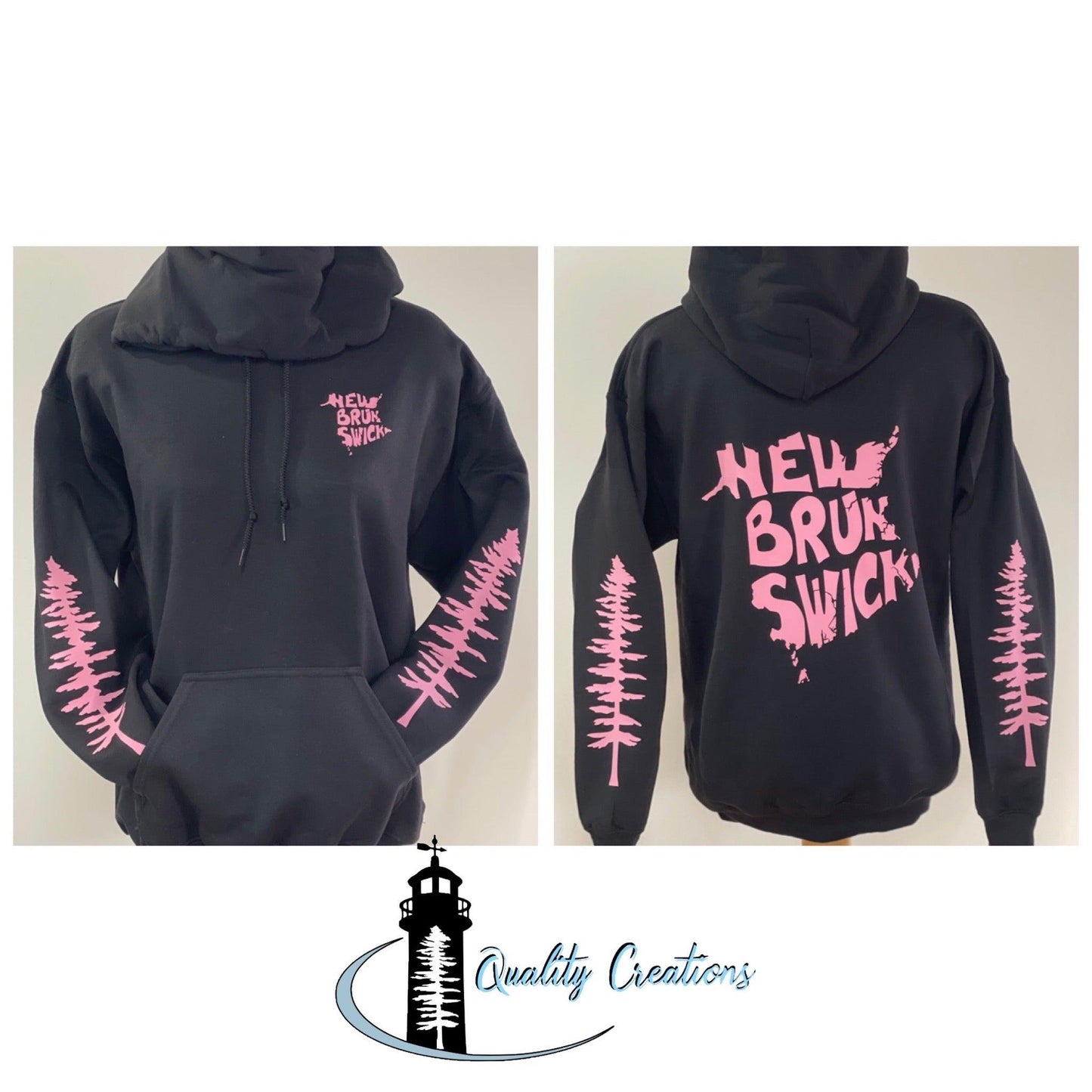 New Brunswick with Sitka Trees Hoodie - Quality Creations