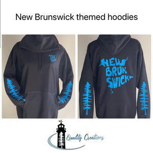 New Brunswick with Sitka Trees Hoodie - Quality Creations