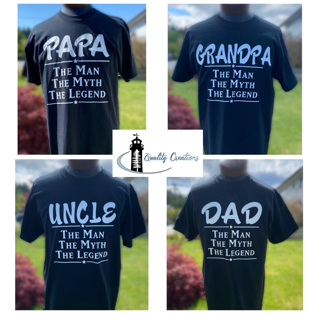 papa grandpa uncle dad the man the myth the legend adult shirt