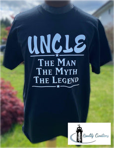 uncle the man the myth the legend adult cotton shirt quality creations canada