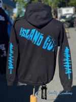 Load image into Gallery viewer, Vancouver Island guy hoodie blue font quality creations New Brunswick canada
