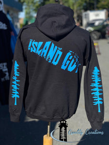 Vancouver Island guy hoodie blue font quality creations New Brunswick canada