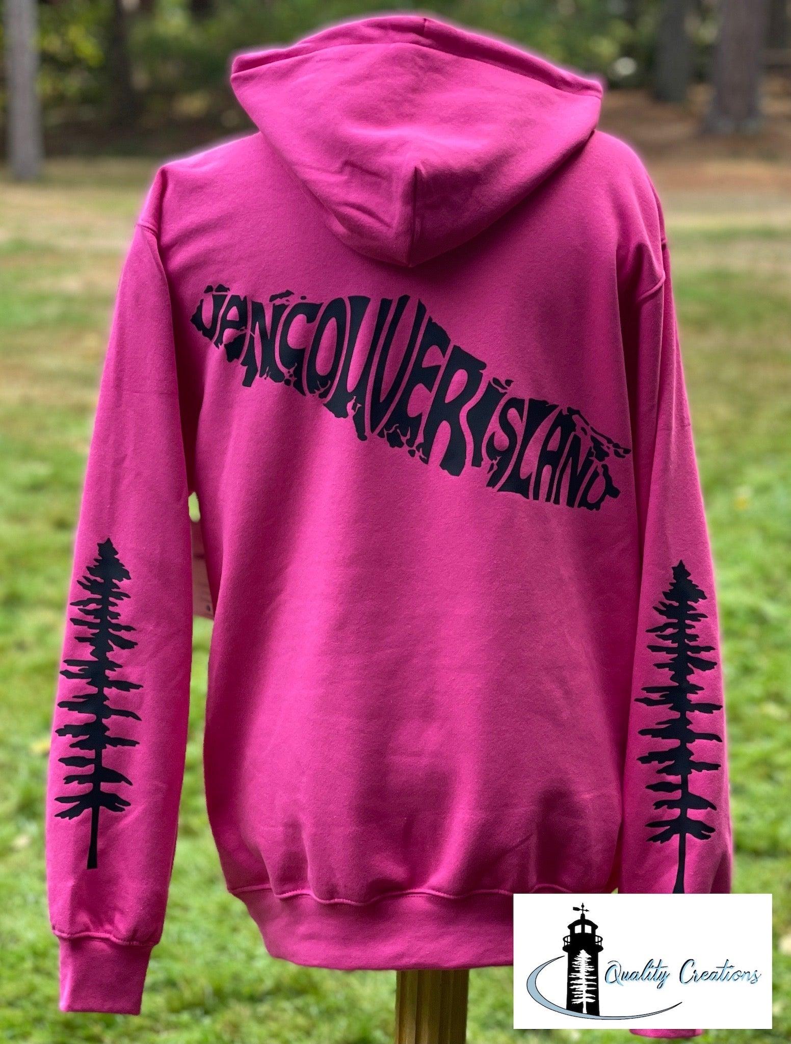sangria pink hot Vancouver Island design black font sitka trees quality creations Newbrunswick canada